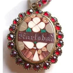 Victorian Locket - Garnet & Pietra Dura #1221607