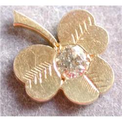Gold & Diamond Shamrock Earrings  #1221616