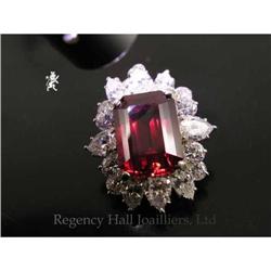 RHJ Royal Red Synthetic Ruby & CZ Pendant   #1221633