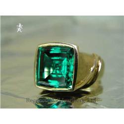 RHJ Cushion Cut Simulated Emerald (YAG)  #1221637