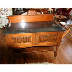 English Mahogany Black Marble Washstand 1895+  #1221640
