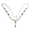 Image 3 : Natural  Rhodolite Garnet Amethyst Citrine Necklace