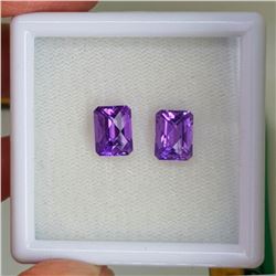 Natural Purple Amethyst Pair{Flawless-VVS1}