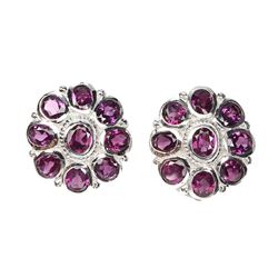 Natural Unheated Rhodolite Garnet Earrings