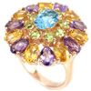 Image 1 : Natural SWISS BLUE TOPAZ PERIDOT AMETHYST CITRINE Ring