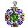 Image 1 : Natural RHODOLITE AMETHYST CHROME DIOPSIDE Pendant