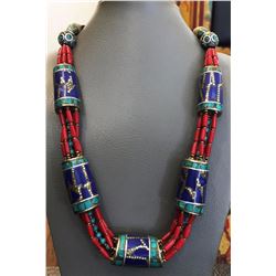Tibet Natural Stone Tribal Queen Royal Necklace