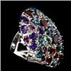 Image 3 : Natural Garnet Amethyst Zircon Topaz Ring