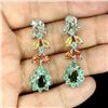Image 2 : Natural  Emerald Fancy Sapphire Chrome Diopside Earring