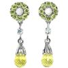 Image 1 : Natural LEMON QUARTZ SKY BLUE TOPAZ PERIDOT Earrings