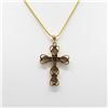 Image 3 : BEAUTIFUL 14 KT GOLD PLATED CROSS PENDANT