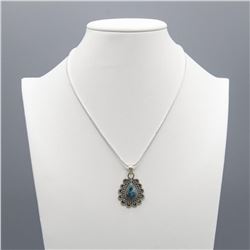 GORGEOUS 3.25 CT NATURAL BLUE TURQUOISE PENDANT