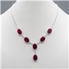 Image 1 : Sterling Silver Natural 55 Ct Ruby Necklace