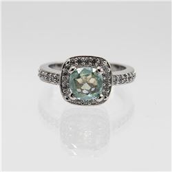 Stunning 3 Ct Emerald Green Colored Diamond Ring.