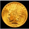 Image 2 : ***Auction Highlight*** 1915-p Gold Indian Eagle $10 Graded GEM+ Unc By USCG (fc)
