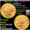 Image 1 : ***Auction Highlight*** 1890-cc Gold Liberty Double Eagle $20 Graded Select Unc By USCG (fc)