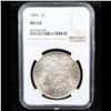 Image 2 : NGC 1885-p Morgan Dollar $1 Graded ms63 By NGC