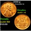 Image 1 : 1936-p Lincoln Cent 1c Grades Gem+ Unc RD