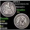 Image 1 : 1854-o Seated Half Dollar 50c Grades f+