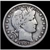 Image 2 : 1907-o Barber Half Dollars 50c Grades vf+