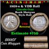 Image 1 : Lincoln Wheat 1c roll, 1909-s end, VDB other end Hand Marked All Wheaties Brandt Wrapper