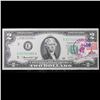 Image 2 : 1976 $2 Federal Reserve Note 1st Day of Issue, with Stamp Grades Gem CU