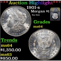 ***Auction Highlight*** ANACS 1901-s Morgan Dollar $1 Graded ms64 By ANACS (fc)