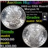 Image 1 : ***Auction Highlight*** NGC 1882-cc GSA Hoard Morgan Dollar $1 Graded ms64+ By NGC (fc)