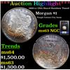 Image 1 : ***Auction Highlight*** NGC 1880-cc GSA Hoard Morgan Dollar $1 Graded ms63 By NGC (fc)