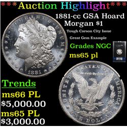 ***Auction Highlight*** NGC 1881-cc GSA Hoard Morgan Dollar $1 Graded ms65 pl By NGC (fc)