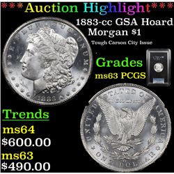 ***Auction Highlight*** PCGS 1883-cc GSA Hoard Morgan Dollar $1 Graded ms63 By PCGS (fc)