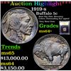 Image 1 : ***Auction Highlight*** 1919-s Buffalo Nickel 5c Graded Choice+ Unc BY USCG (fc)