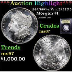 ***Auction Highlight*** 1882/1882-s Vam 37 I3 R5 Morgan Dollar $1 Graded GEM++ Unc By USCG (fc)
