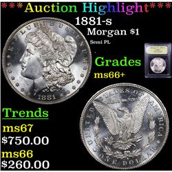 ***Auction Highlight*** 1881-s Morgan Dollar $1 Graded GEM++ Unc By USCG (fc)