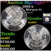 Image 1 : ***Auction Highlight*** 1881-s Morgan Dollar $1 Graded GEM++ Unc By USCG (fc)