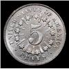Image 3 : ***Auction Highlight*** 1866 Rays Mint Error Struck Thru Wire Shield Nickel 5c Graded GEM Unc By USC