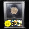 Image 5 : ***Auction Highlight*** 1866 Rays Mint Error Struck Thru Wire Shield Nickel 5c Graded GEM Unc By USC