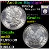 Image 1 : ***Auction Highlight*** 1890-p Morgan Dollar $1 Graded Choice+ Unc BY USCG (fc)