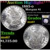 Image 1 : ***Auction Highlight*** 1885-o Morgan Dollar $1 Graded GEM++ Unc By USCG (fc)