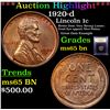 Image 1 : ***Auction Highlight*** 1920-d Lincoln Cent 1c Graded GEM Unc BN By USCG (fc)