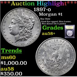 ***Auction Highlight*** 1897-o Morgan Dollar $1 Graded Choice AU/BU Slider+ By USCG (fc)
