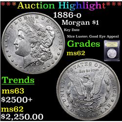 ***Auction Highlight*** 1886-o Morgan Dollar $1 Graded Select Unc By USCG (fc)