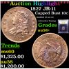 Image 1 : ***Auction Highlight*** 1827 JR-11 Capped Bust Dime 10c Graded Choice AU/BU Slider+ By USCG (fc)