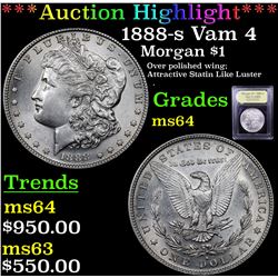 ***Auction Highlight*** 1888-s Vam 4 Morgan Dollar $1 Graded Choice Unc By USCG (fc)