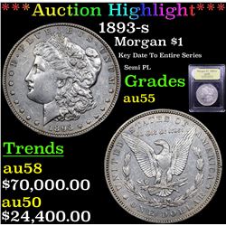 ***Auction Highlight*** 1893-s Morgan Dollar $1 Graded Choice AU By USCG (fc)