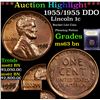 Image 1 : ***Auction Highlight*** 1955/1955 DDO Lincoln Cent 1c Graded Select Unc BN By USCG (fc)