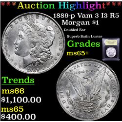 ***Auction Highlight*** 1889-p Vam 3 I3 R5 Morgan Dollar $1 Graded GEM+ Unc By USCG (fc)