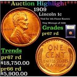 Proof ***Auction Highlight*** 1909 Lincoln Cent 1c Graded Gem++ Proof Red By USCG (fc)