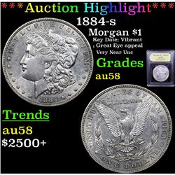 ***Auction Highlight*** 1884-s Morgan Dollar $1 Graded Choice AU/BU Slider By USCG (fc)