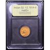 Image 4 : ***Auction Highlight*** 1914-d Gold Indian Quarter Eagle $2 1/2 Graded Select+ Unc By USCG (fc)